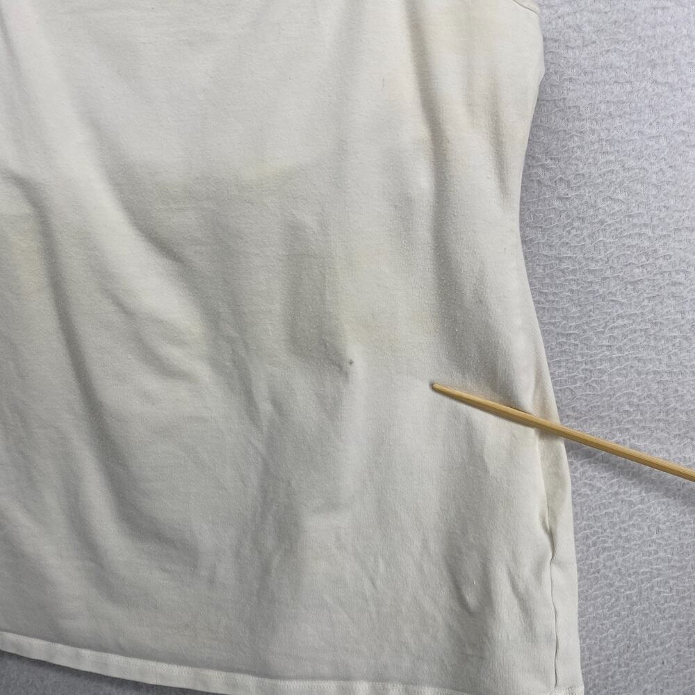 EILEEN FISHER Top M Cami Stretch Organic Cotton Jersey Shelf Bra Off White USA - Picture 7 of 16